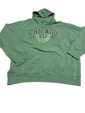 Point Sportswear Womens XL Green Long Sleeve Hoodie with Chicago IL 1837 Design